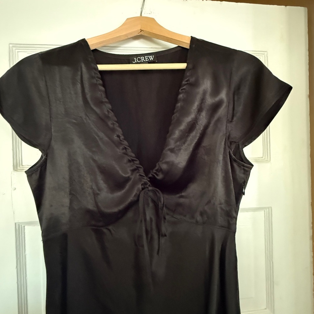 J. Crew Short Sleeve Slip Dress Satin - Picture 6 of 7